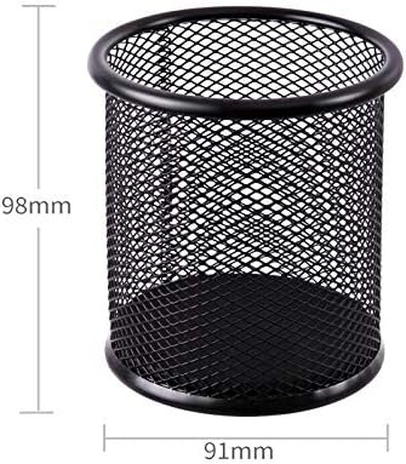 New Black Pen Holder Cup For Desk Pencil Cup Holder Black Wire Mesh Pen Cup Desk