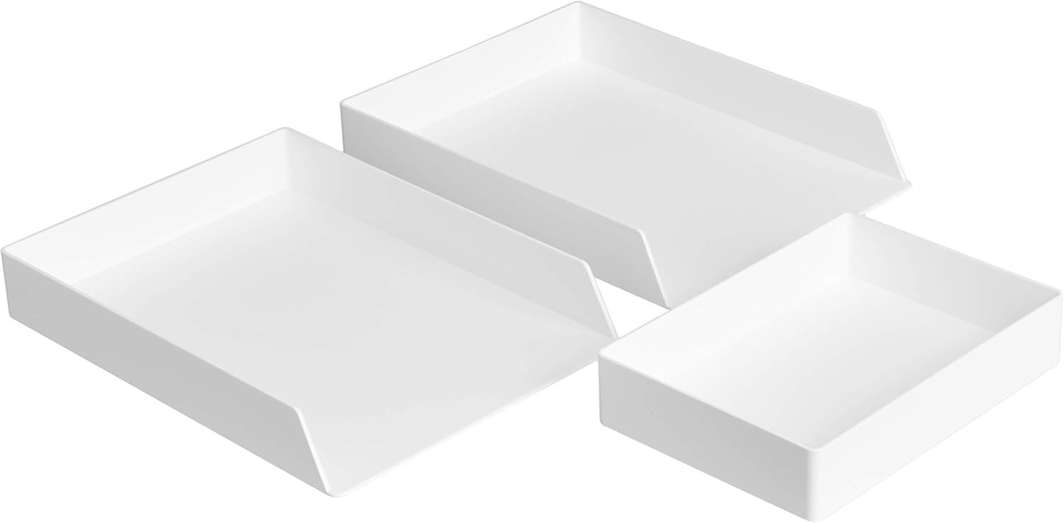 Rectangular Plastic Desk Organizer W/ Storage Trays Accessory Tray 9.4 x 6.7 x 2