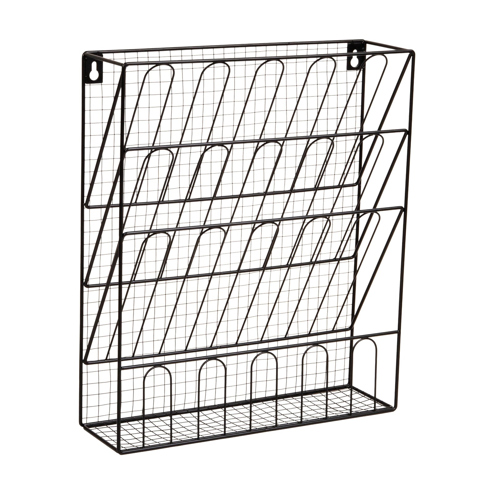 Mind Reader Metal Wire Desktop Organizer, 13.4″ x 3.9″ x 15.8″, Black
