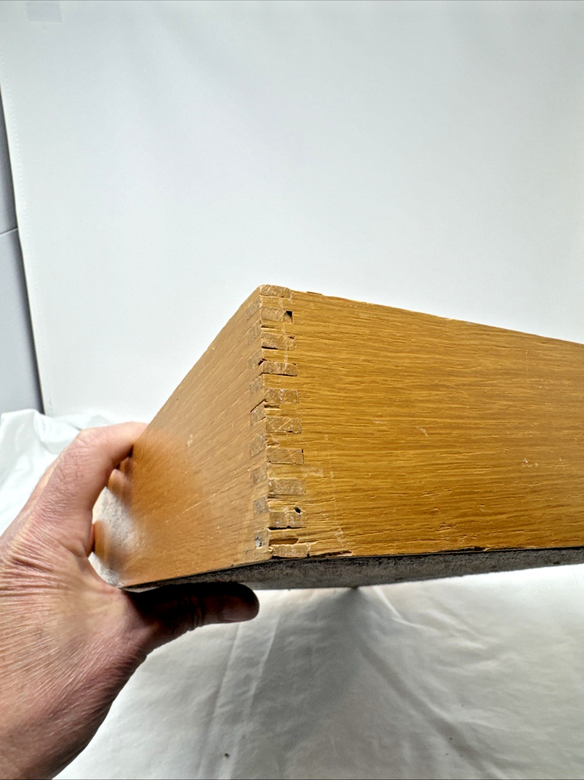 Vintage Hedges Files 1721 The Line Dovetail Oak Wooden Box Letter File Desk Tray
