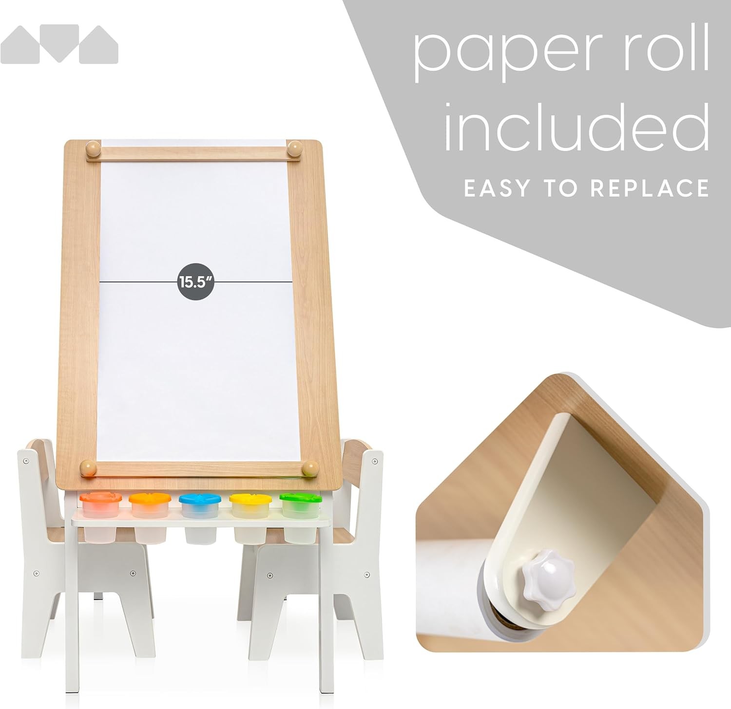 2-in-1 Kids Art Table and Chair Set – Activity Table with Stora