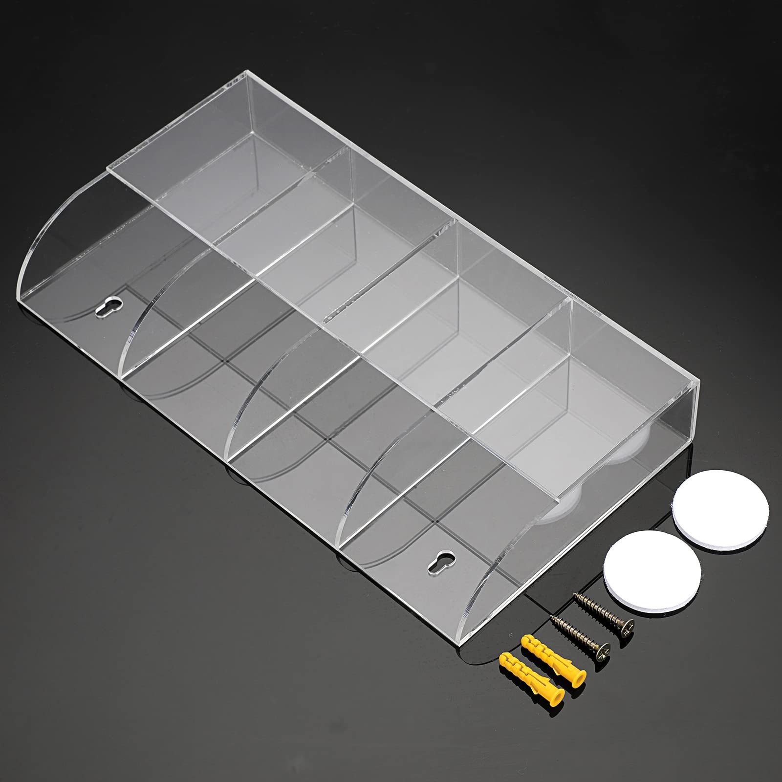 Hipiwe Wall Mount Remote Control Holder Clear Acrylic Media Organizer