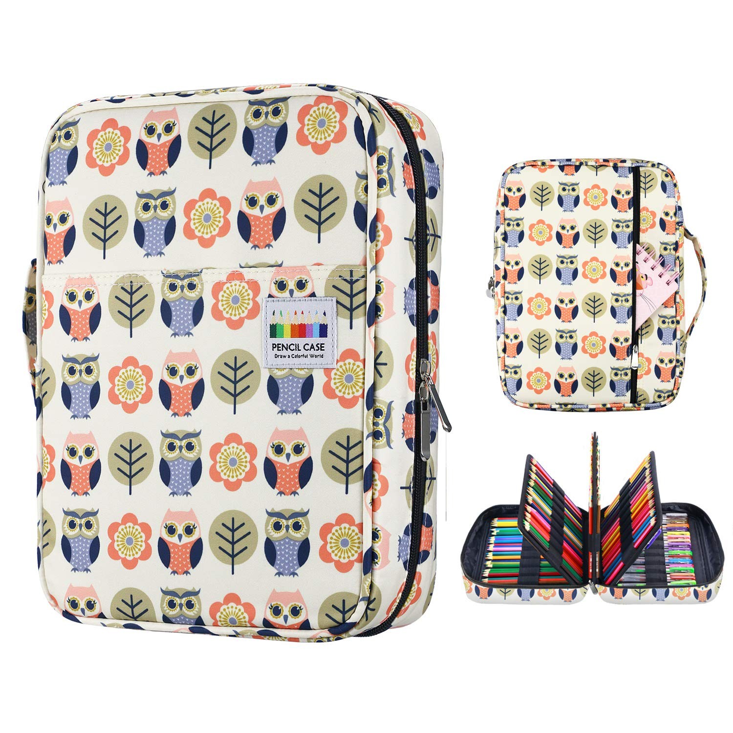 Colored Pencil Case 220 Slots Pen Case Organizer With Handy Wrap & Zipper, Mu…