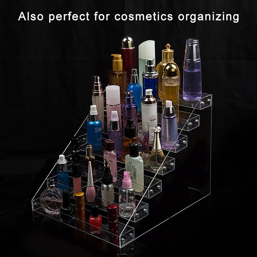 SOUJOY 7 Tier Sunglass Organizer Stand, Acrylic Holder, Clear