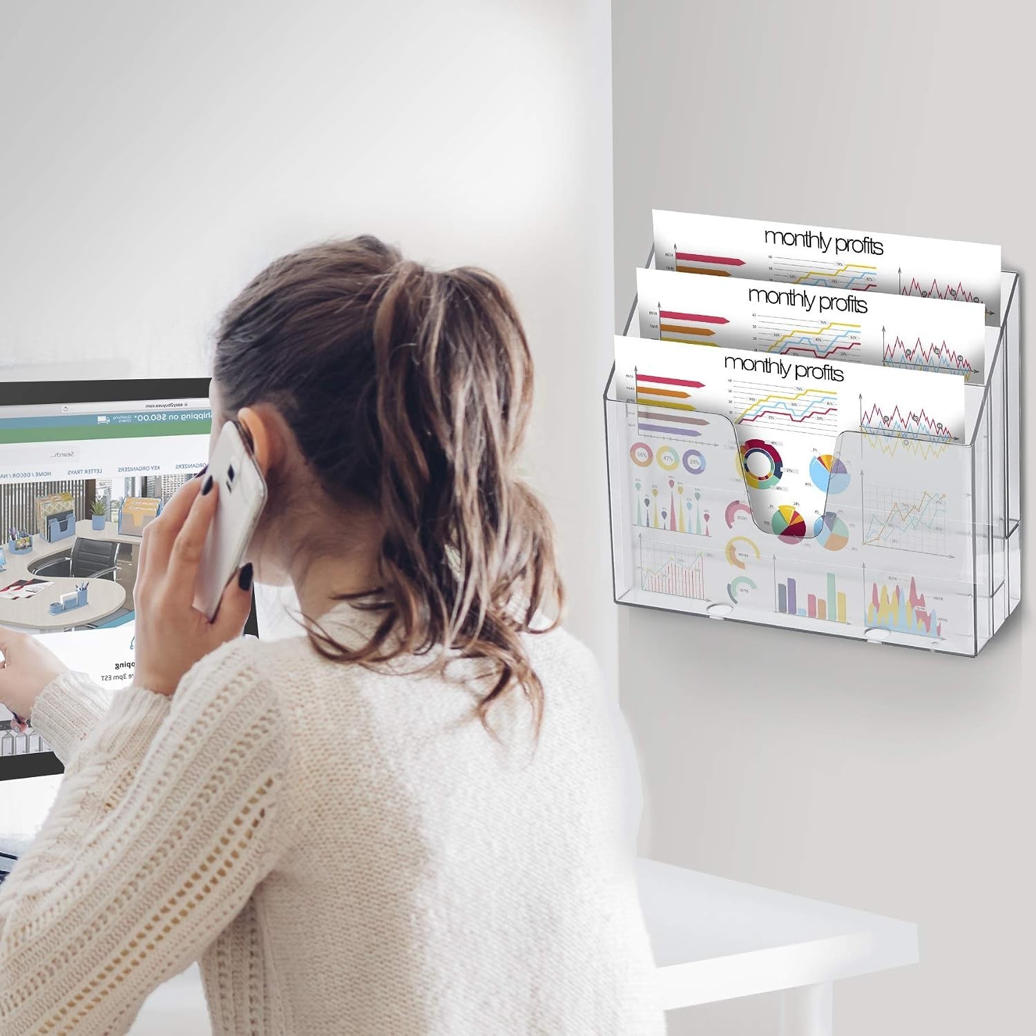 Versatile Open Top Desktop Organizer with 3 Compartments for Efficient Filing