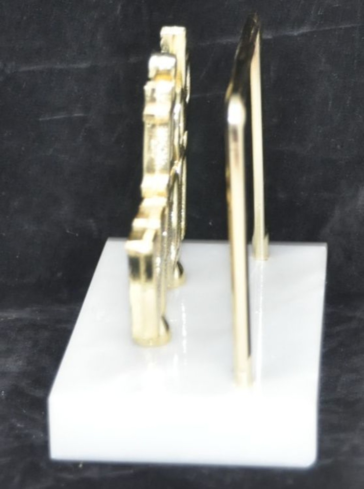 Vintage Letter Holder DO IT NOW Marble Base Italy MCM Office Desk Organizer