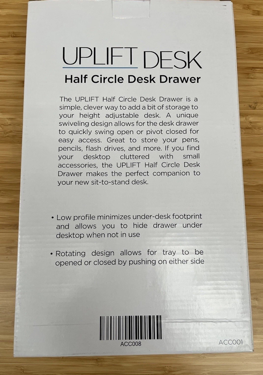 Uplift Desk Large Half Circle Desk Drawer – ACC008/001- Black- Brand New