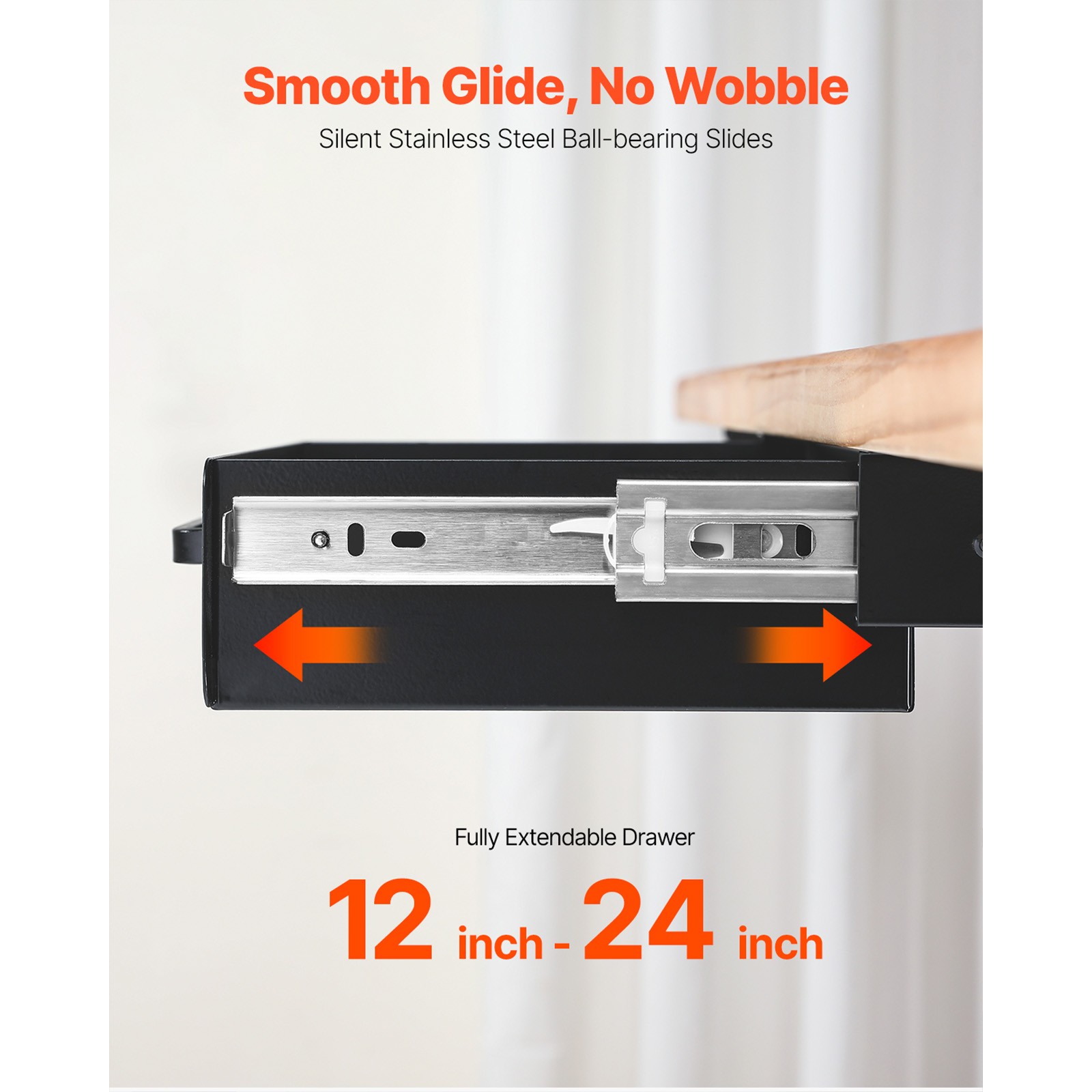 Uimoso 13-inch Slide-Out Under Desk Drawer Organizer for Home and Office