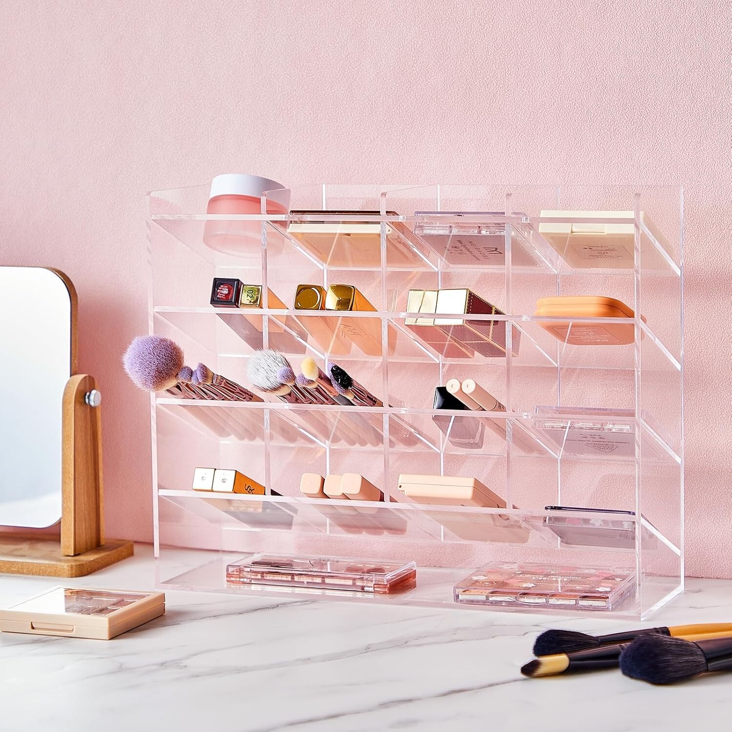 Acrylic Pen Organizer for Desk, Vertical Marker & Pencil Holder (13 x 4 x 10.2″)