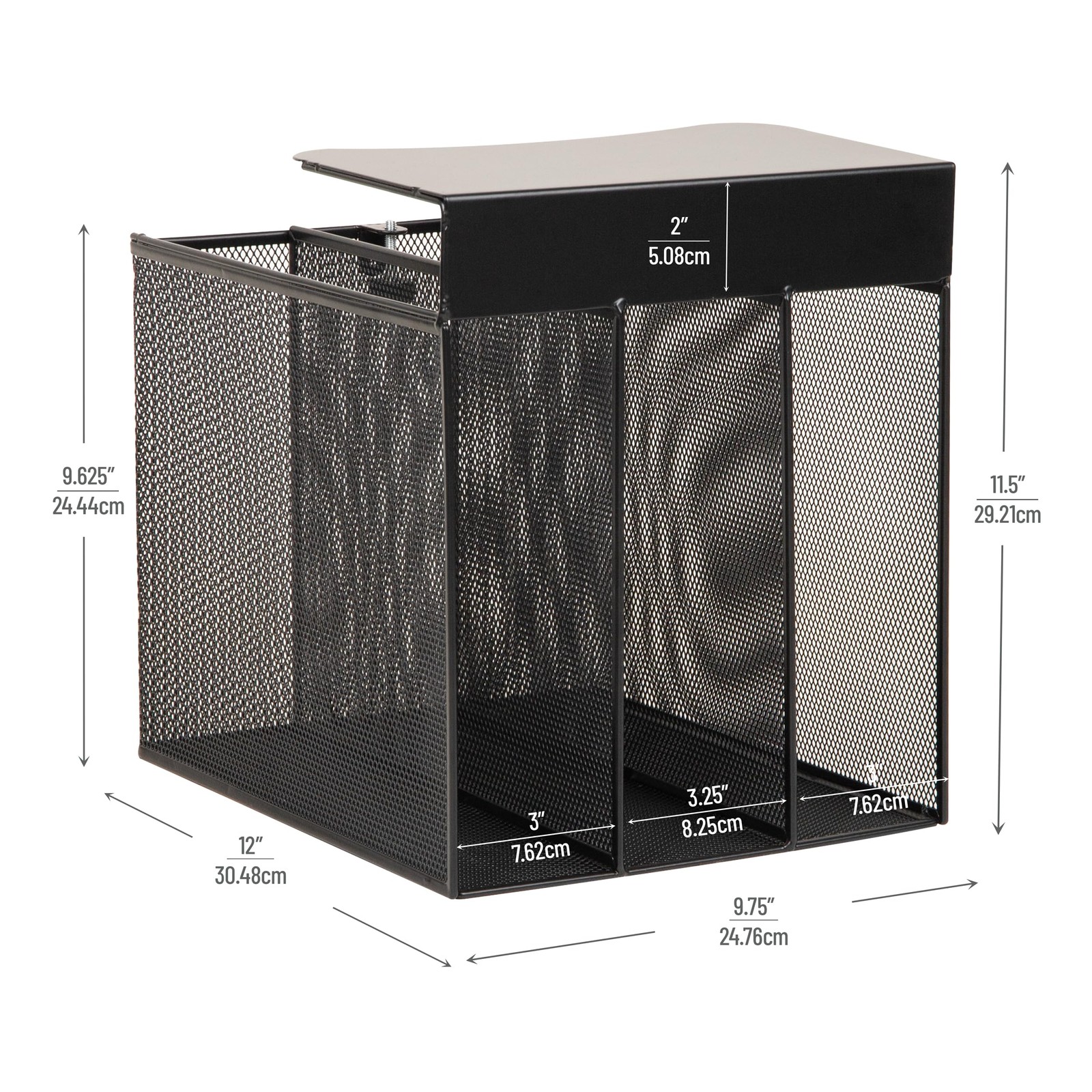 Mind Reader Slide-On Under Desk File Organizer, No Tools Vertical, Black
