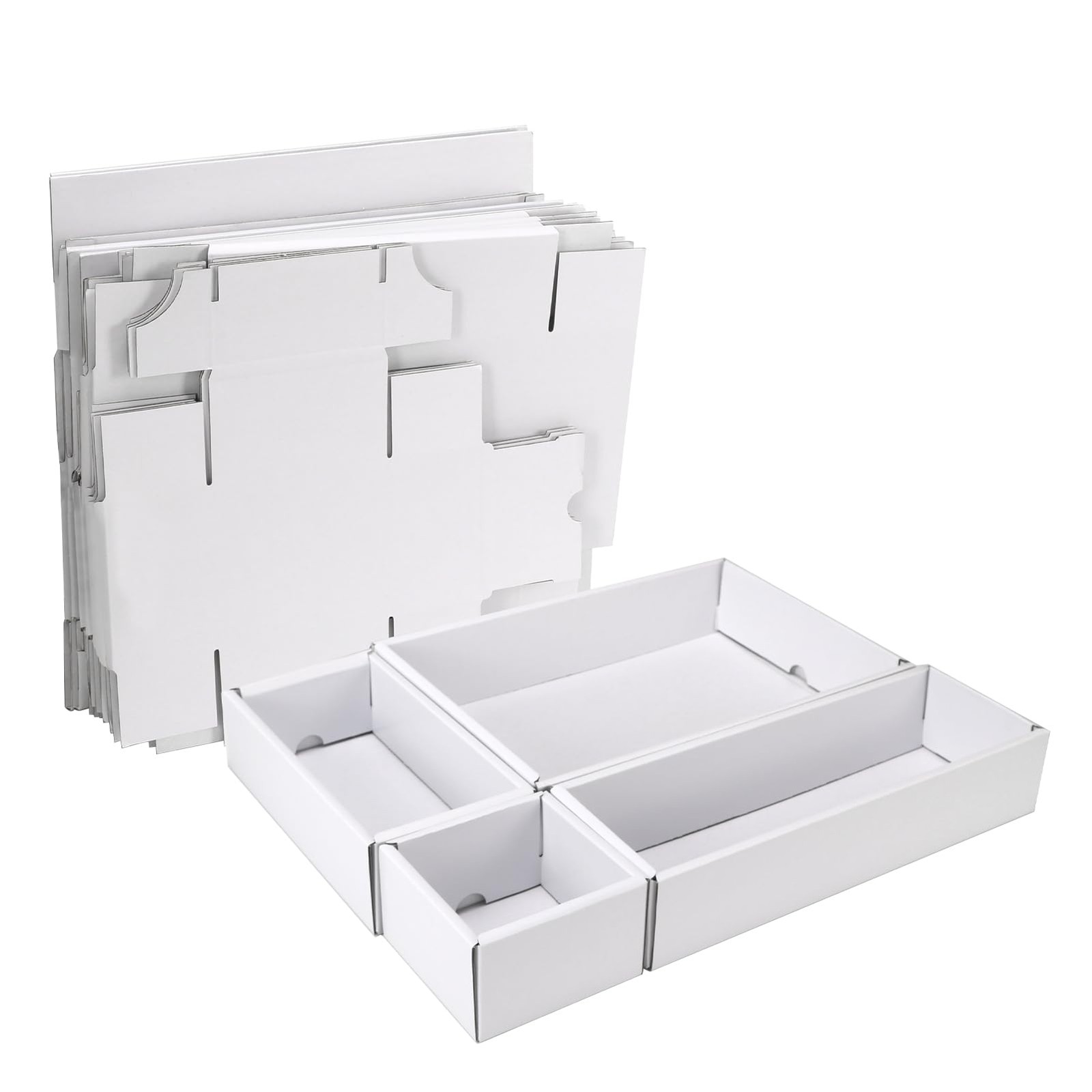 30 PCS Cardboard Drawer Organizers Set 4 Sizes Desk Storage Box Craft Makeup