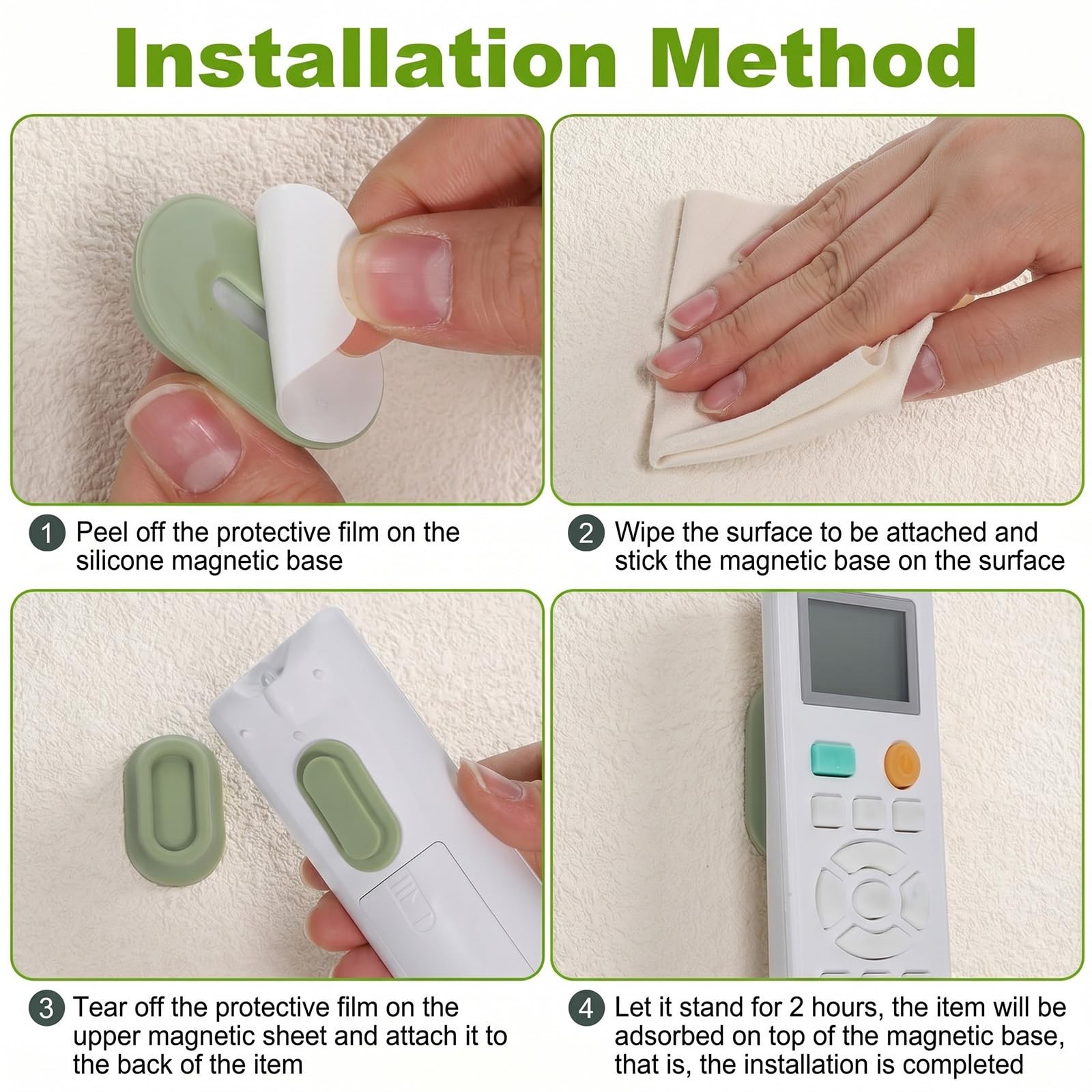 4 Pcs Remote Control Holder, Self-Adhesive Remote Control Organizer for TV, F…