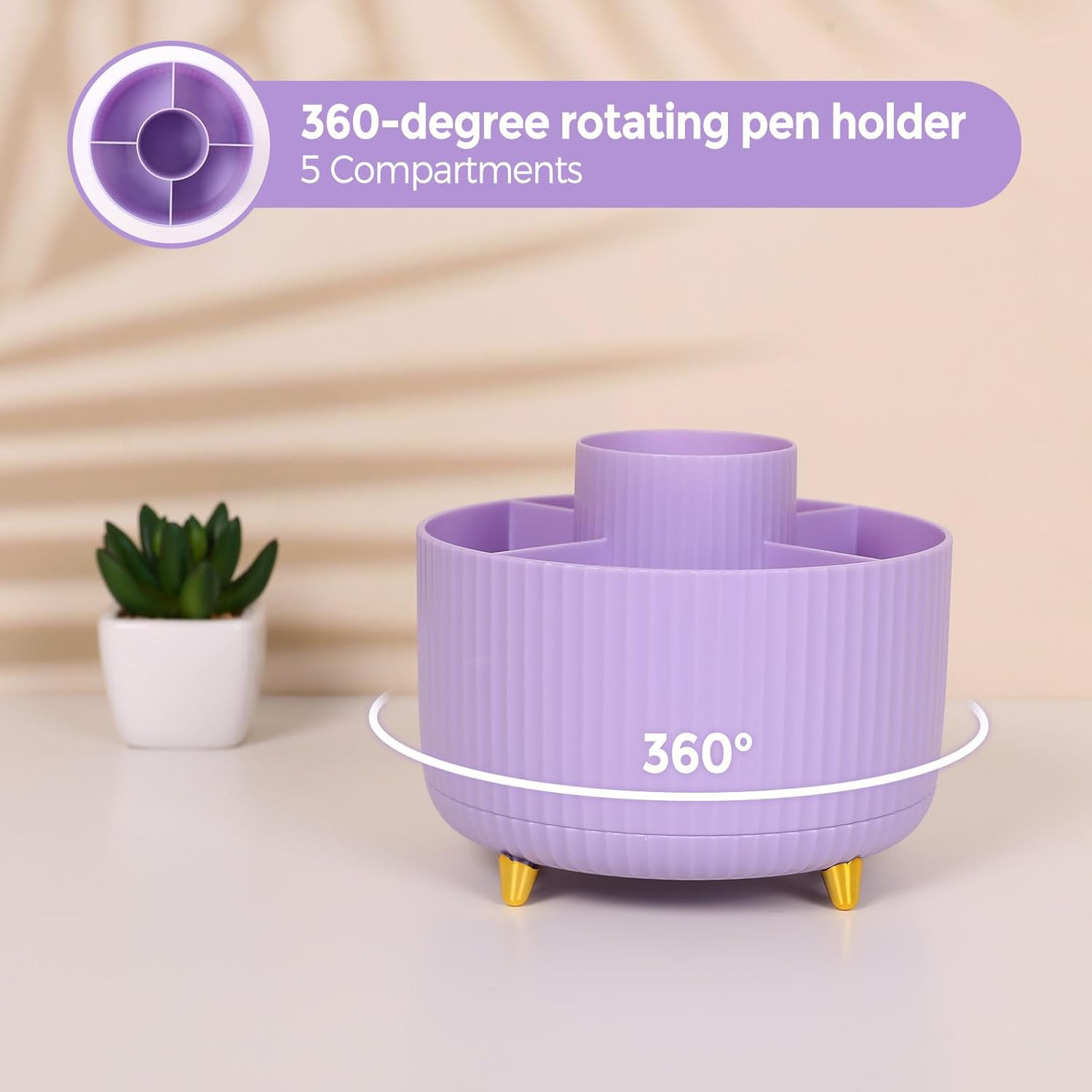 Purple Office Desk Accessories Set 10PCS with Stapler Pencil Holder Scissors