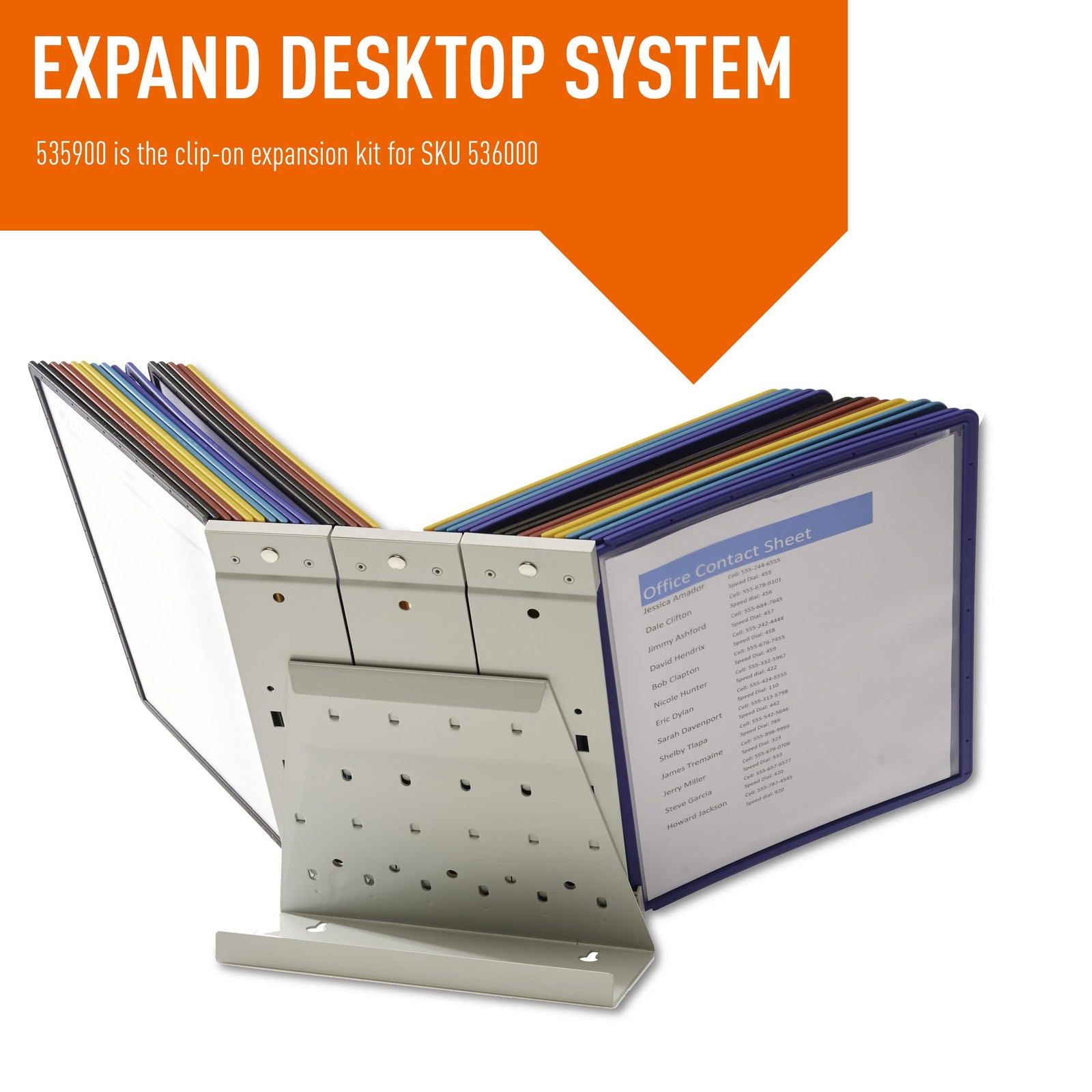 Wall Mounted Reference System, 10 Double-Sided Panels, Letter-Size, Assorted Col