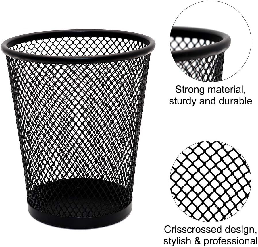 4 Pack Pen Holder Metal Mesh Pencil Holders round Shaped Pen Holders for Desk Of