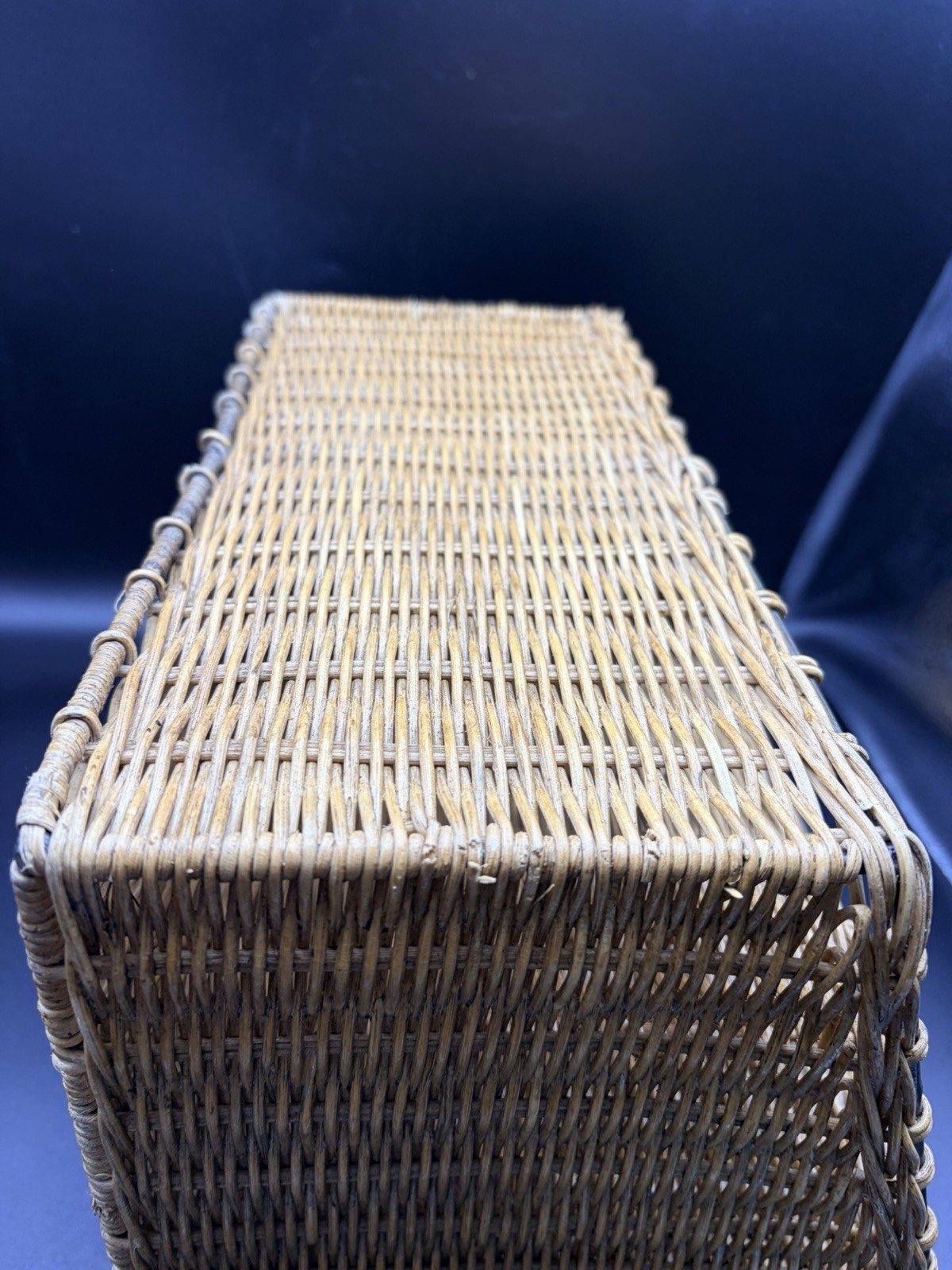 Vintage Wicker Rattan Desk Mail Organizer work Office Cottagecore Boho