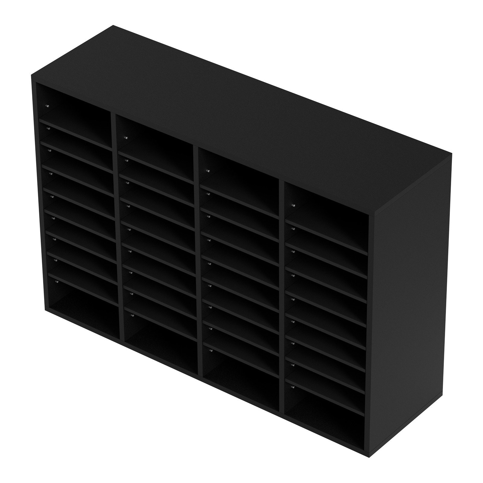 VEVOR Wood Literature Organizer Adjustable File Sorter 36 Compartments Black