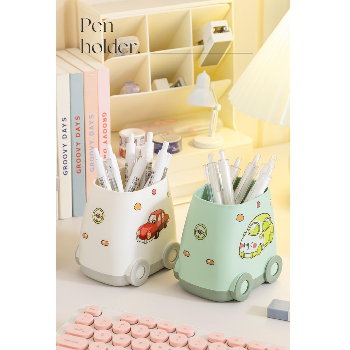 Car Pen Holder for Desk Plastic Pencil Holder Cute Car Organizer Fit for Kid …