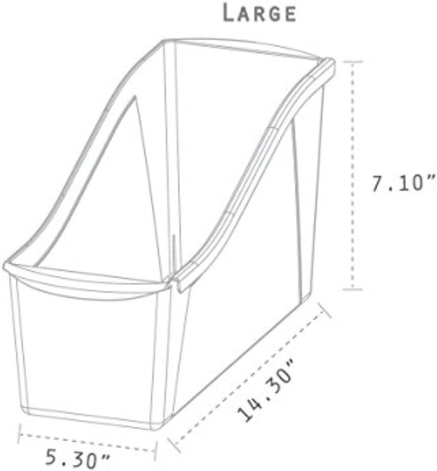 Storex Large Book Bin, Interlocking Plastic Organizer for Home, Office and Class