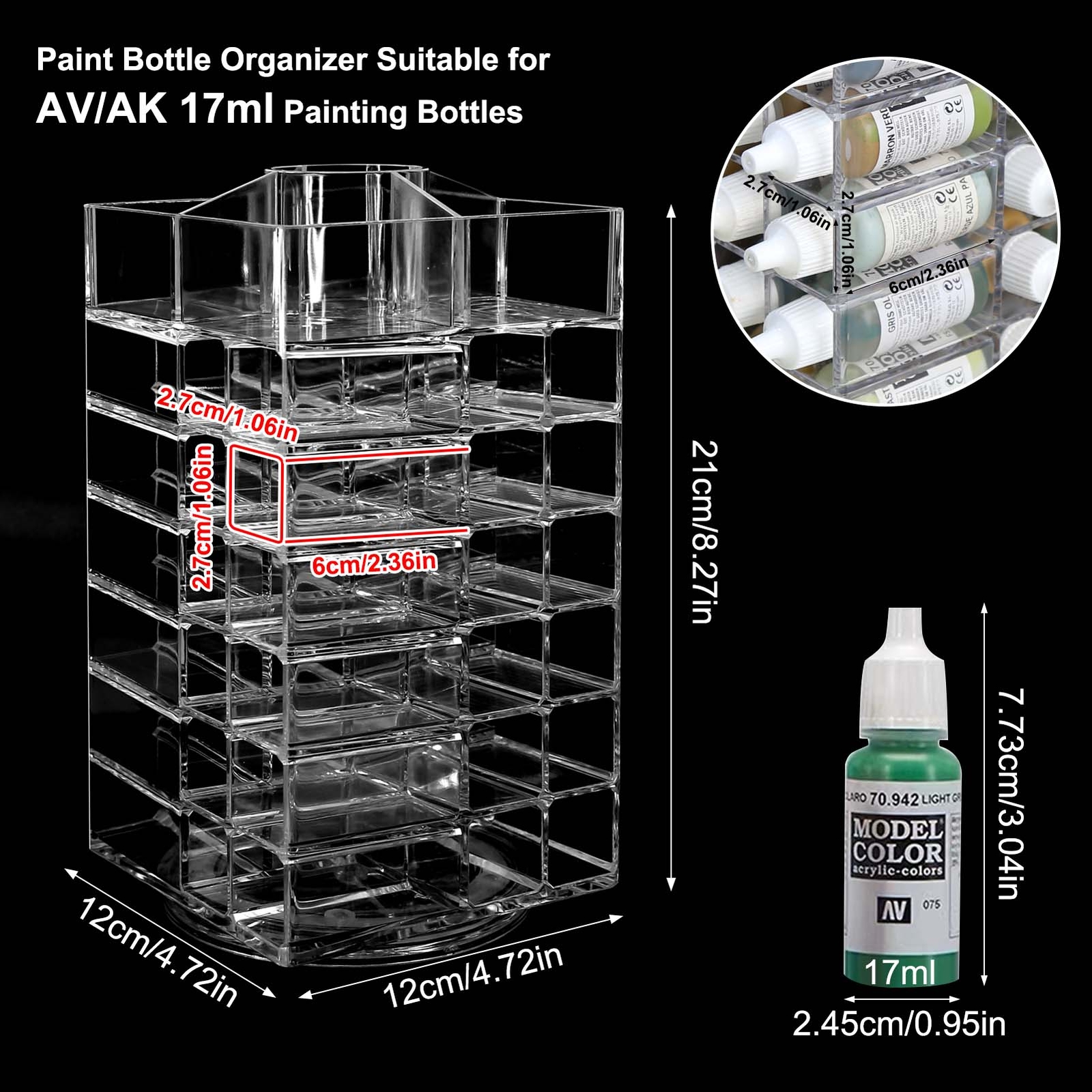 1pc Model Paint Organizer Pigment Bottle Spinning Rack Holder Shelf SN02
