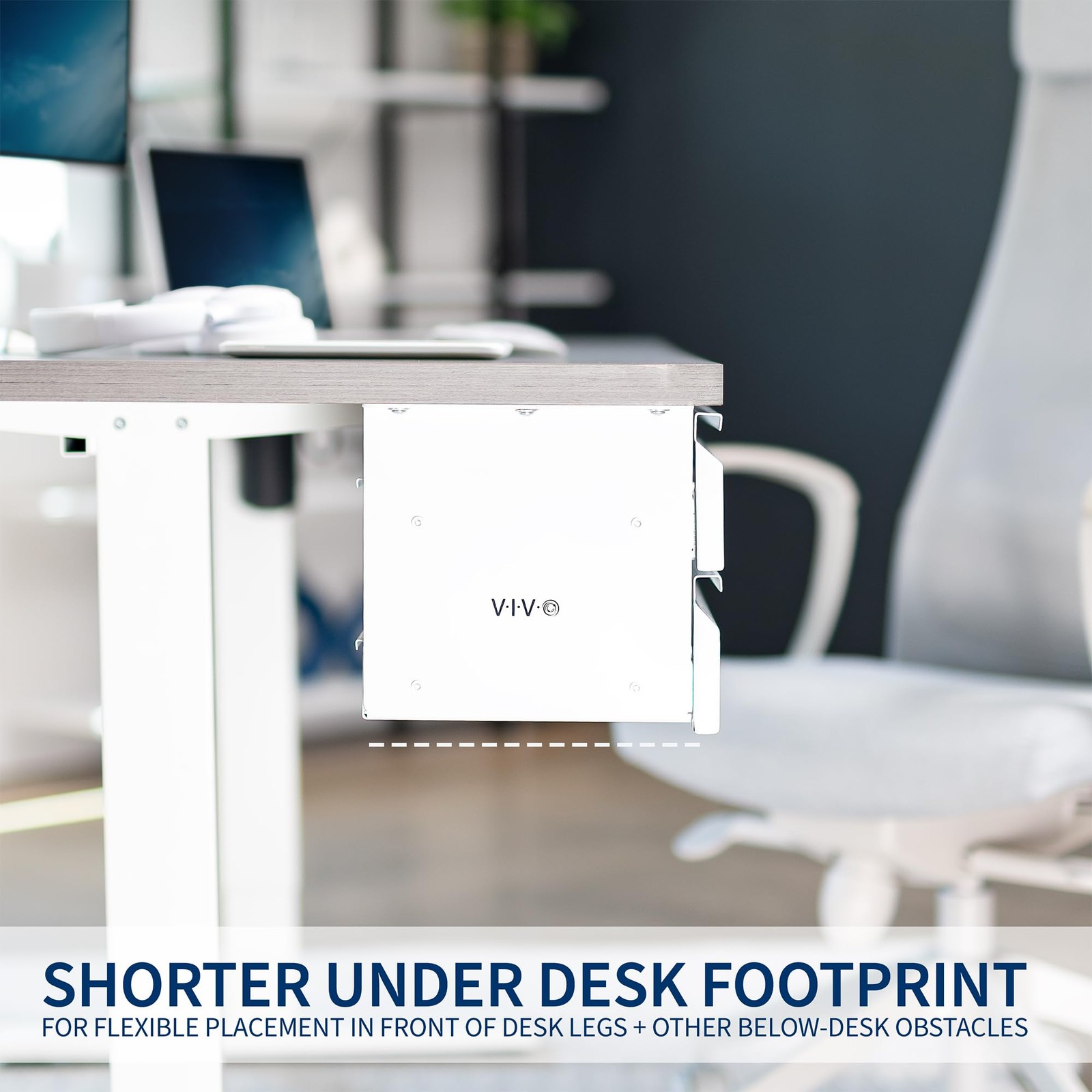 16 inch Slide Out Dual Tier Desk Drawer, Under Desk 2 Layer Storage, White, D…