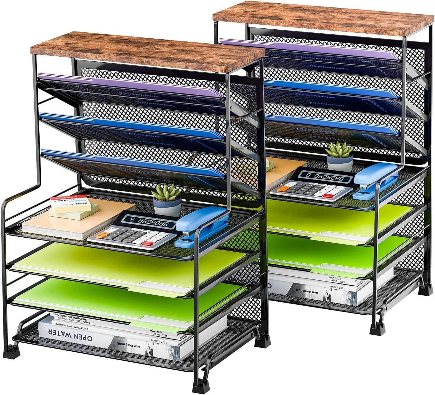 7 Tier Black Desk File Organizer x 2 – Home & Office
