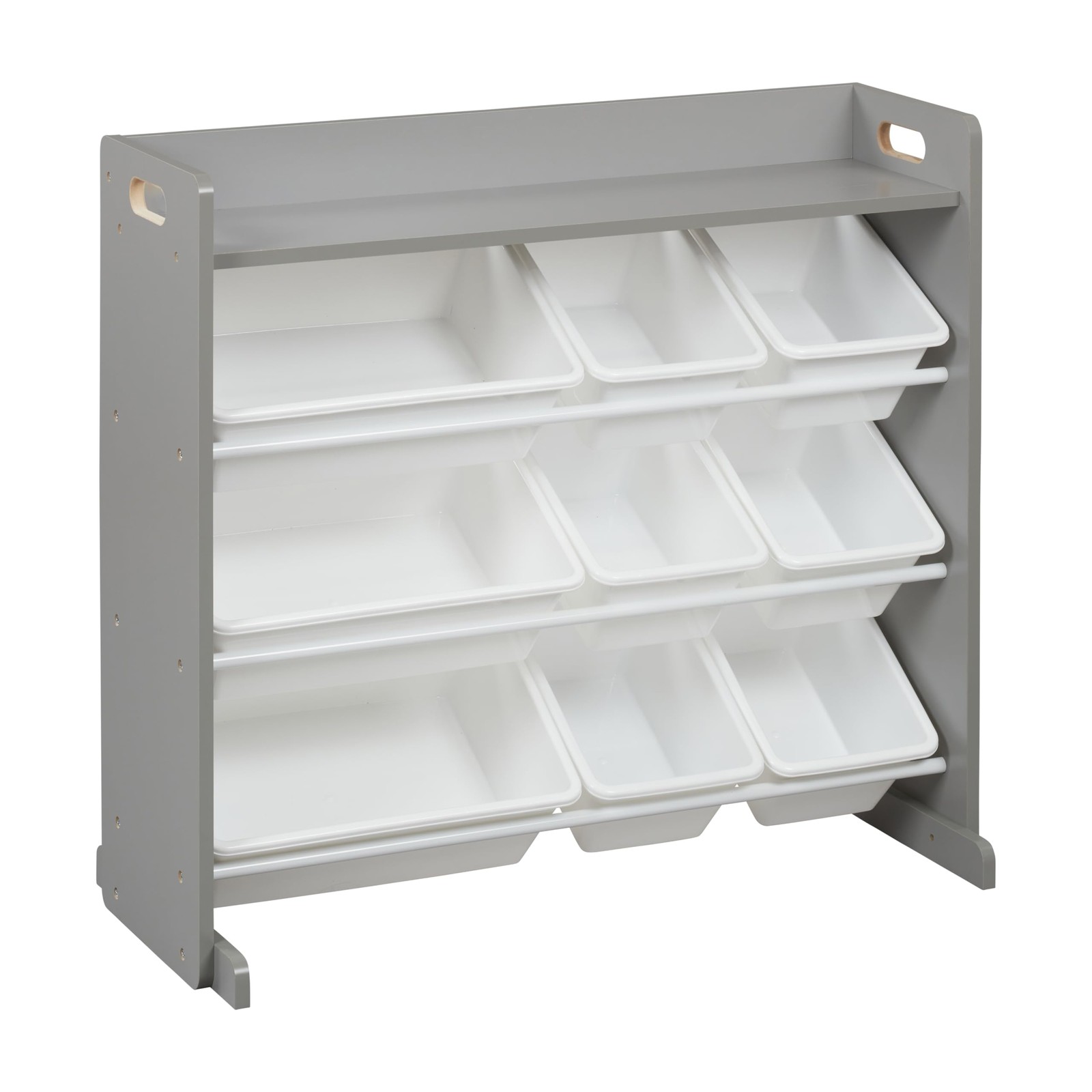 3-Tier Organizer with Shelf and 9 Removable Plastic Bins, 3×3, Toy Storage, G…