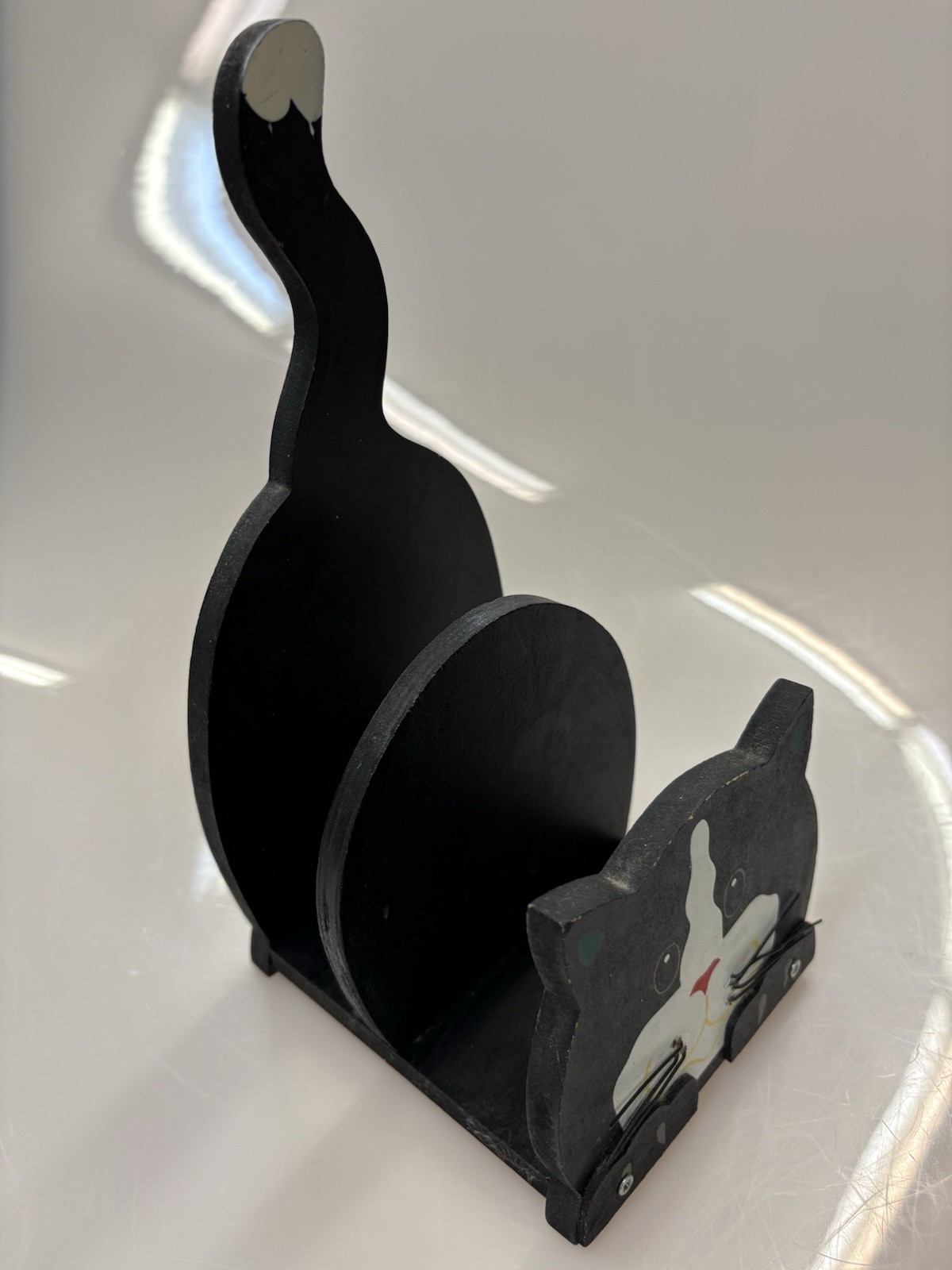 CAT LOVERS DESK ORGANIZER Handmade 2 Section Desk/Napkin Holder 9.75x5x5”