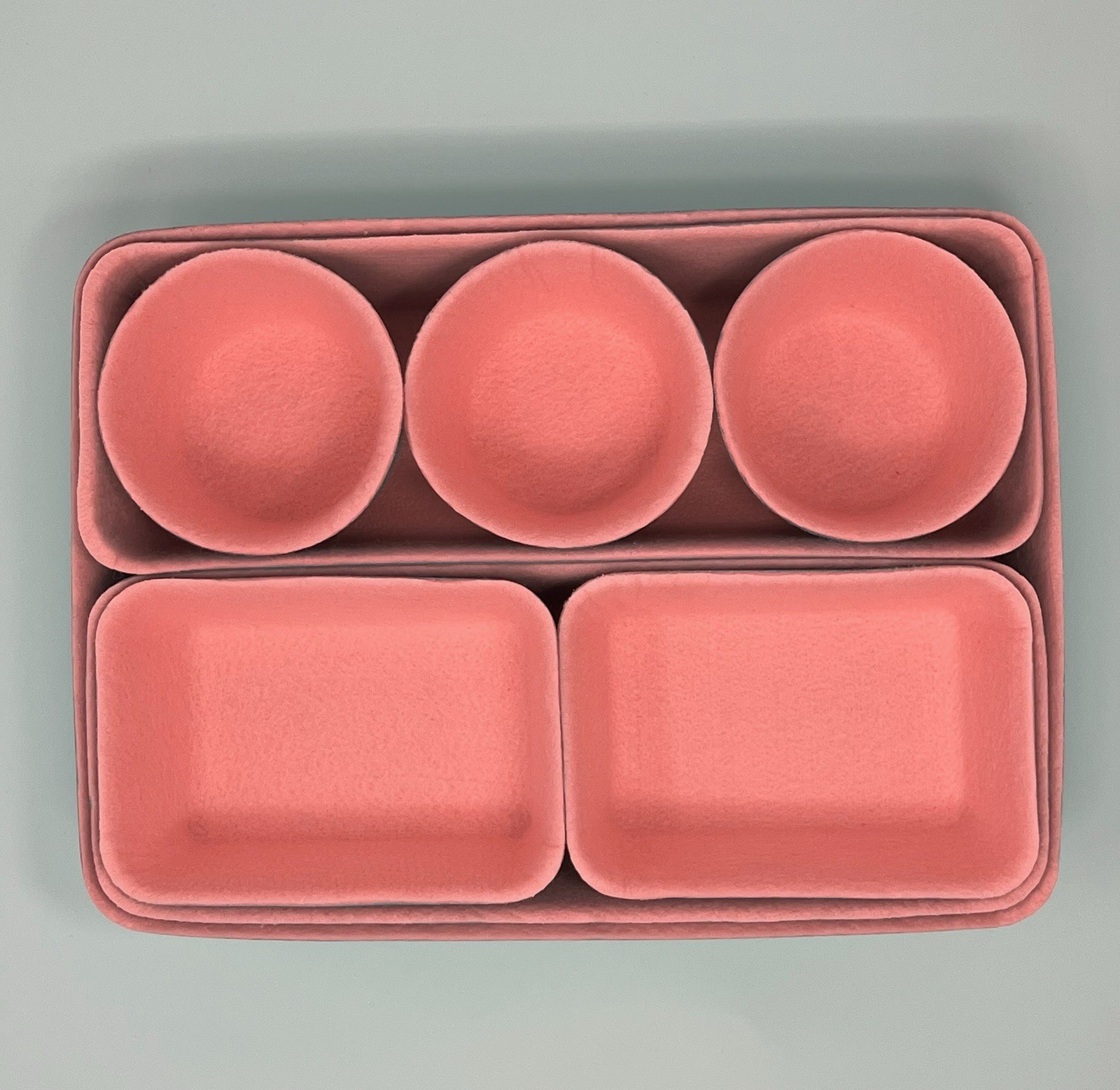 8 Piece Felt Desk Drawer Bins Organizer Set – Pink/Teal