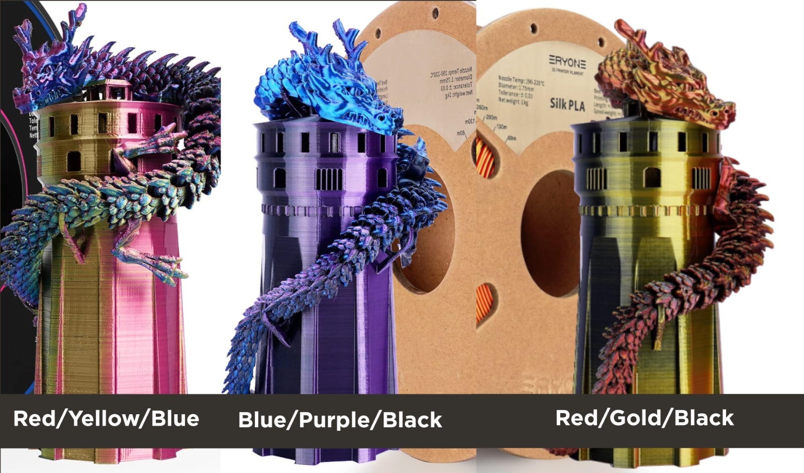 Dragon Tail Spiral Desk Organizer 2-Pack Bundle Color Changing Pen Holder