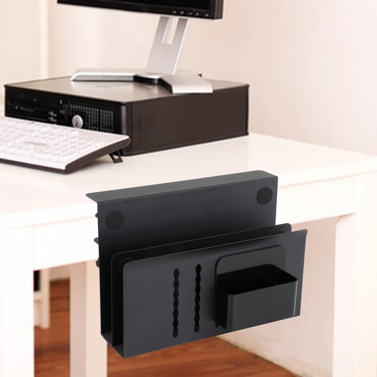 Desk Side Storage, Hanging Desk Organizer with Pen Holder,