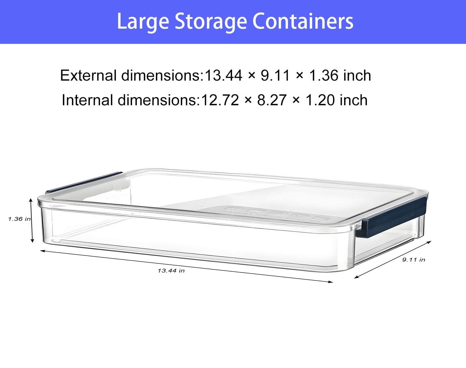 2 PCS Plastic Portable Project Case Clear Stackable Storage A4 Box Small Blue