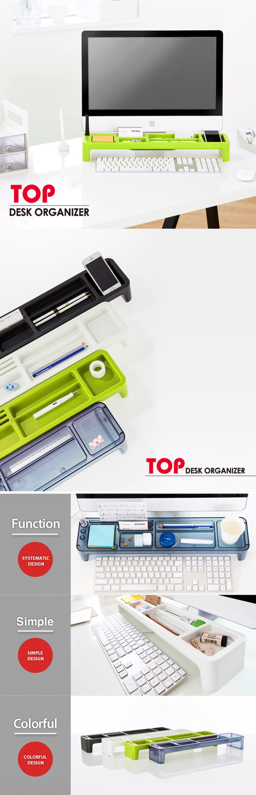 Desk Organizer DG-Dark Grey My Room SYSMAX Top Desk Oranizer