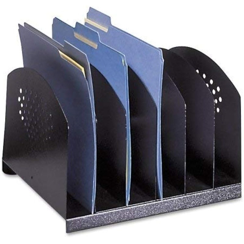 Steel Desk Organizer Vertical Sections Fingerprint Resistant Durable Rubber Feet
