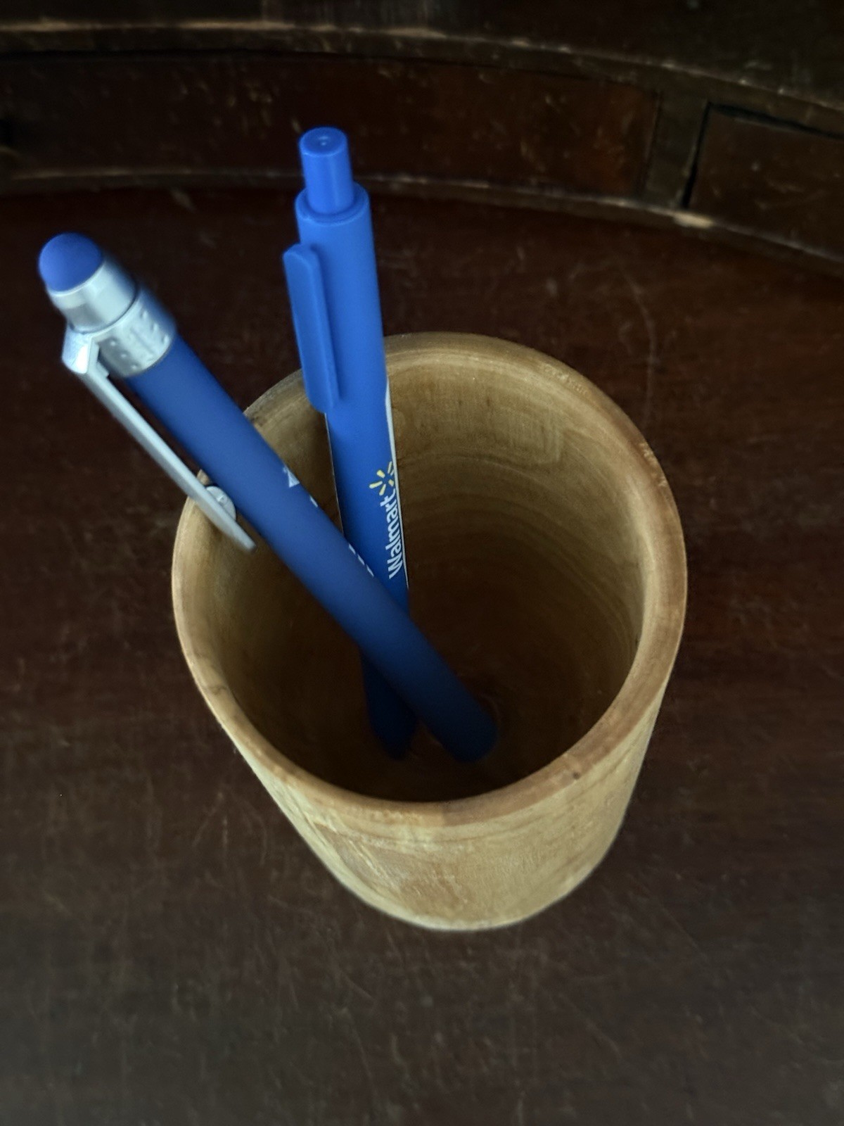Wooden Cylindrical Pencil Holder Pen Holder Desk Organizer for Office Supplies