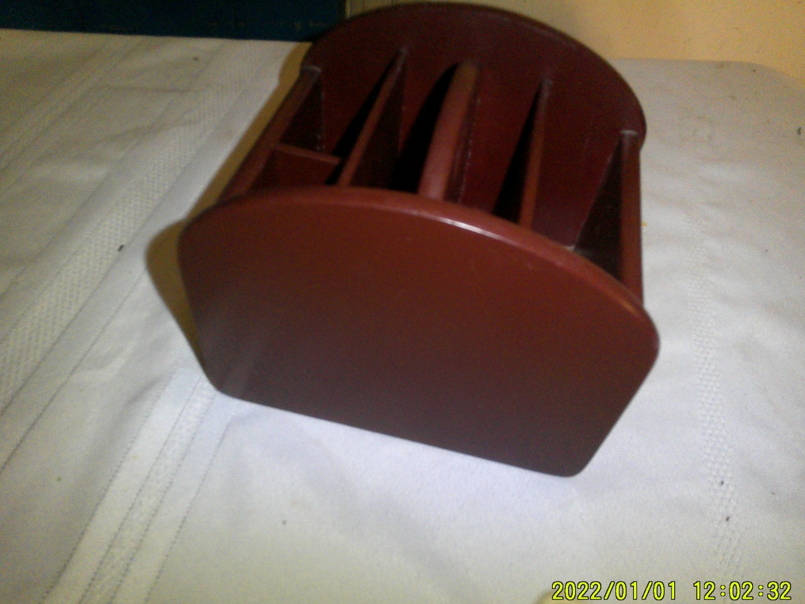 DESK TOP WOODEN DARK FINISH ROTARY OFFICE ORGANIZER HOLDER