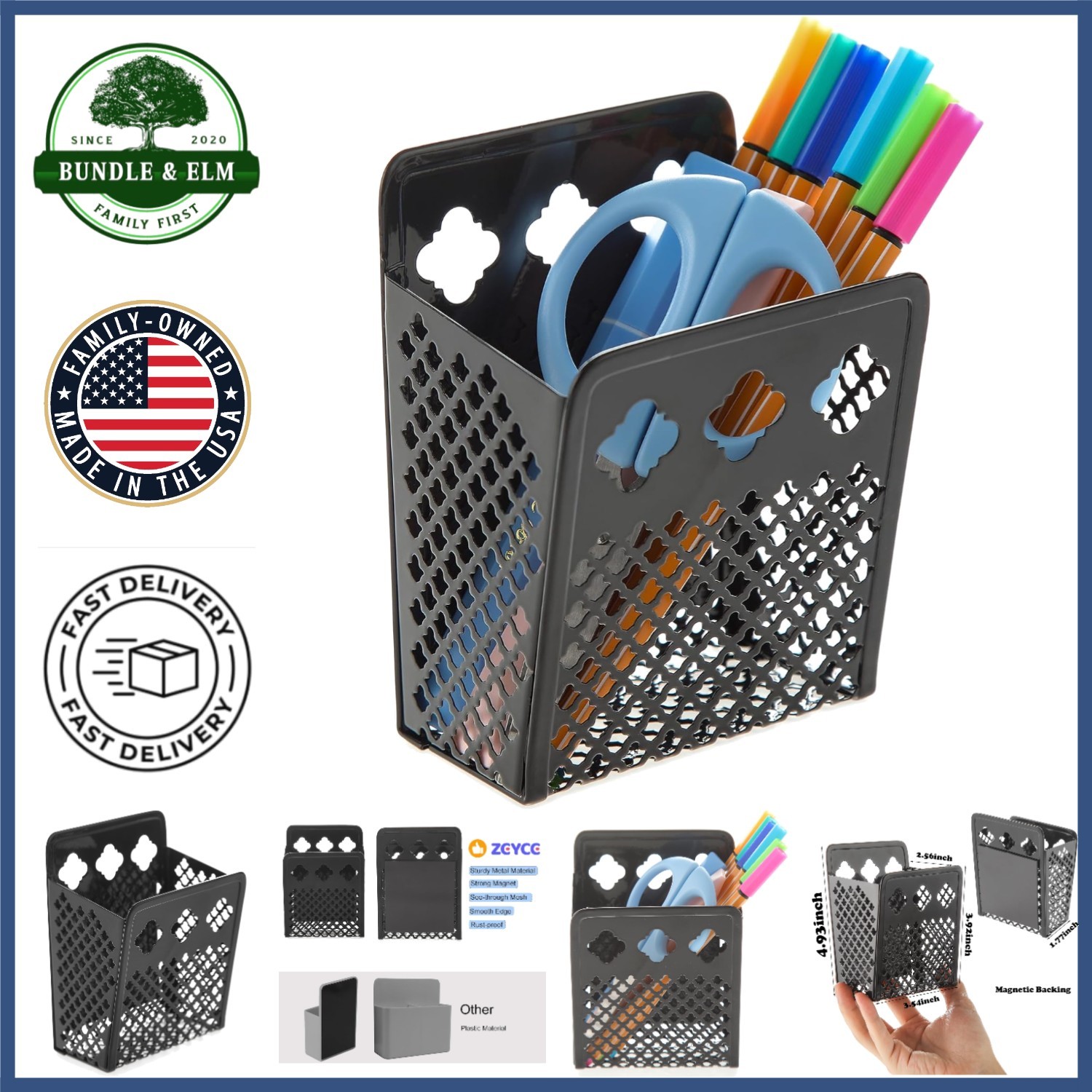 Portable Magnetic Pen Holder with Strong Magnet for Whiteboard & Locker Use