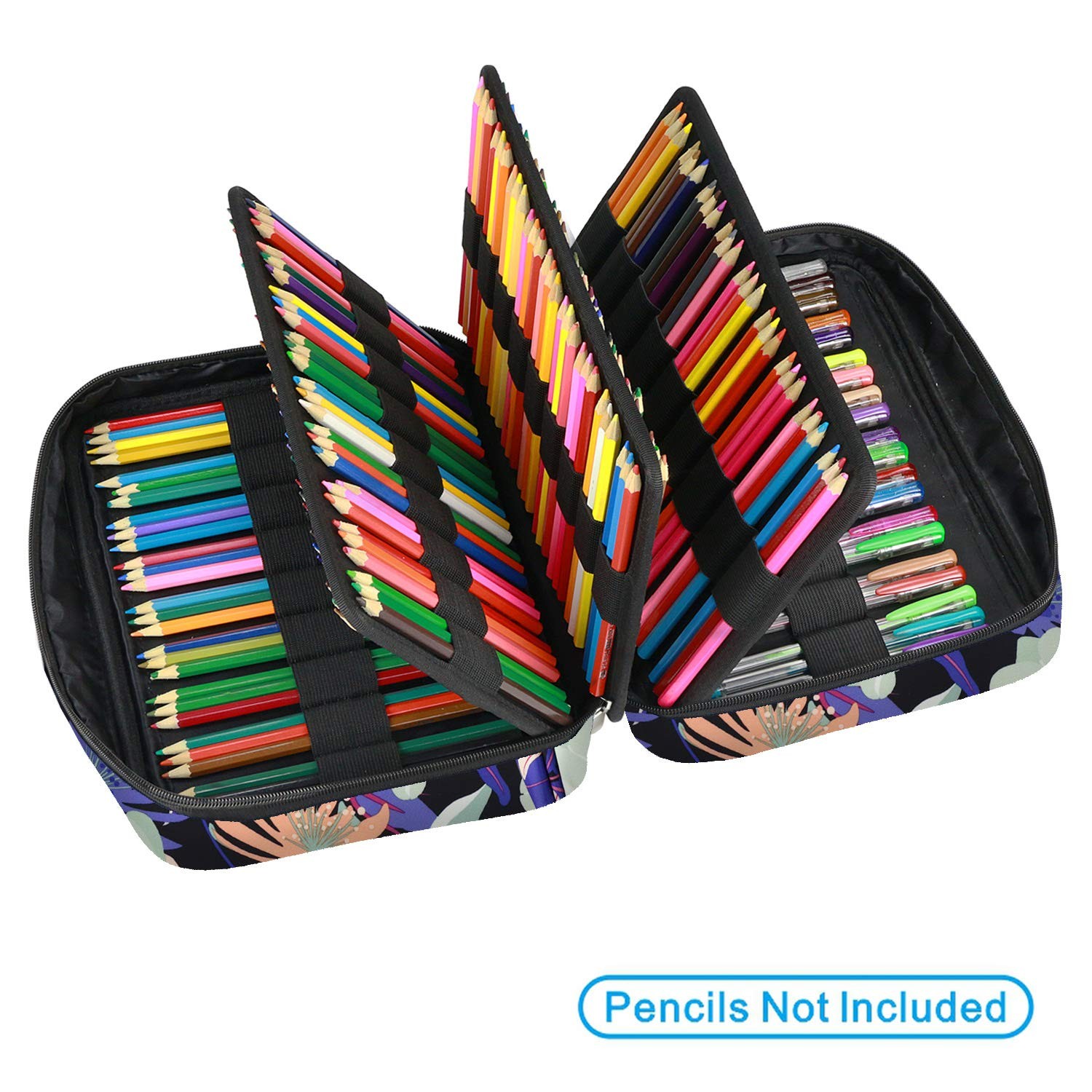Colored Pencil Case 220 Slots Pen Case Organizer With Handy Wrap & Zipper, Mu…