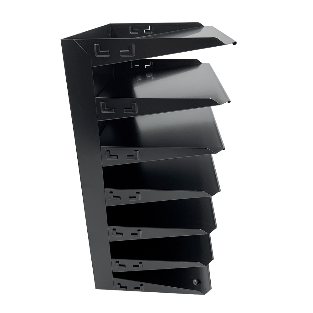 Huron Horizontal 7 Slot Steel Desk Organizer/Sorter Black HASZ0150