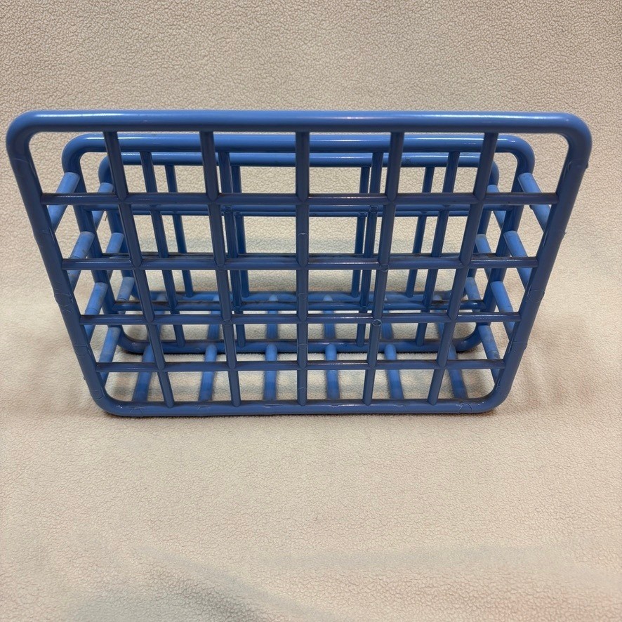 Vintage Yaffa Blue Plastic Desk Organizer Mail Sorter 2 Slot Retro 80s Office