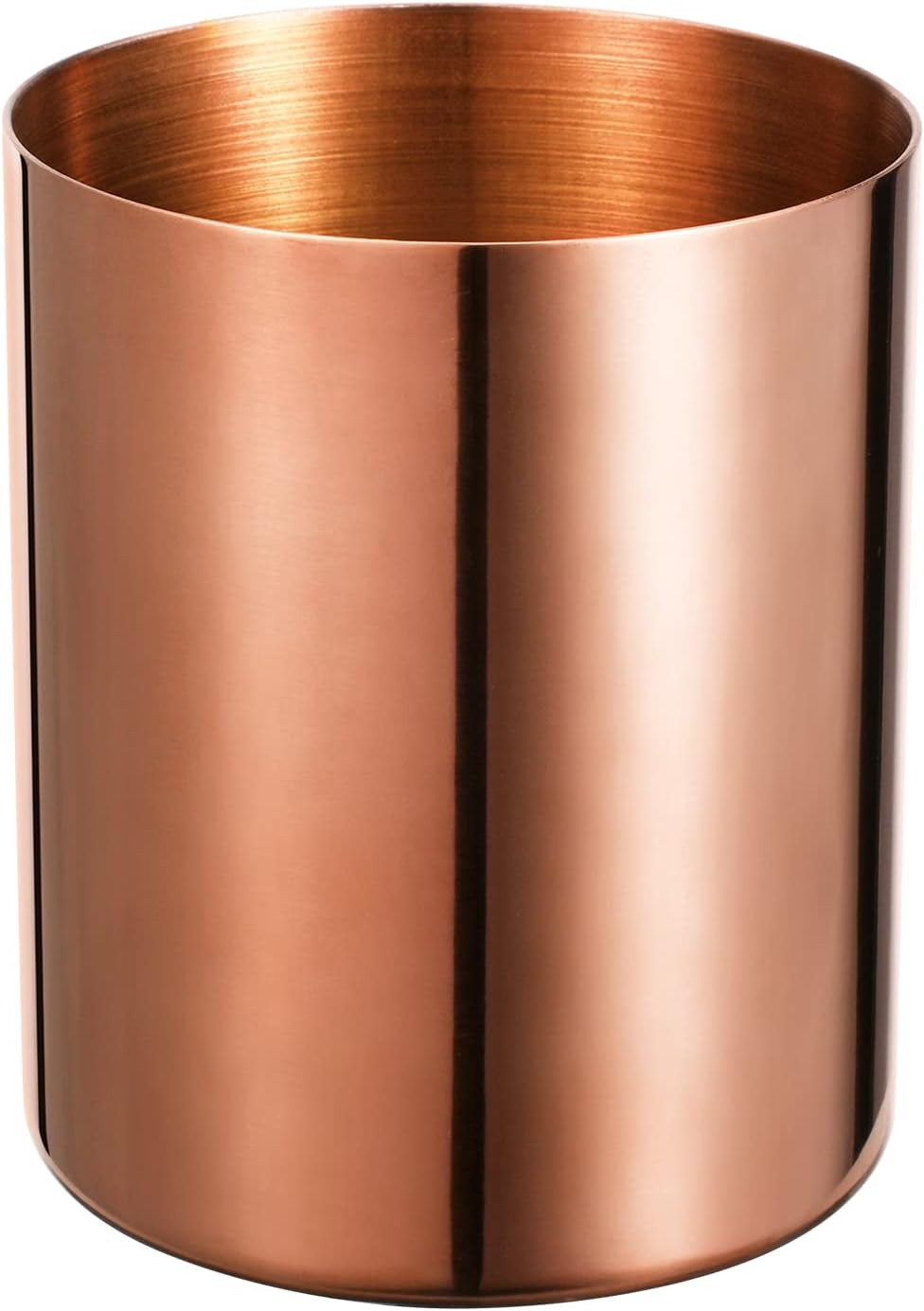 Rose Gold Pencil Holder for Desk Makeup Brush Holder, Steel Stationery Organizer