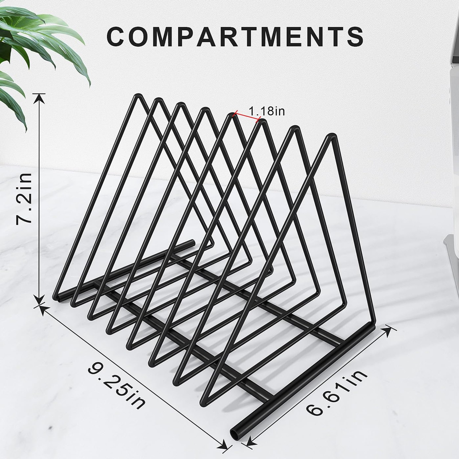 Triangle File Folder Racks,7 Sections File Holder,File Storage Sorter/Stand,Desk