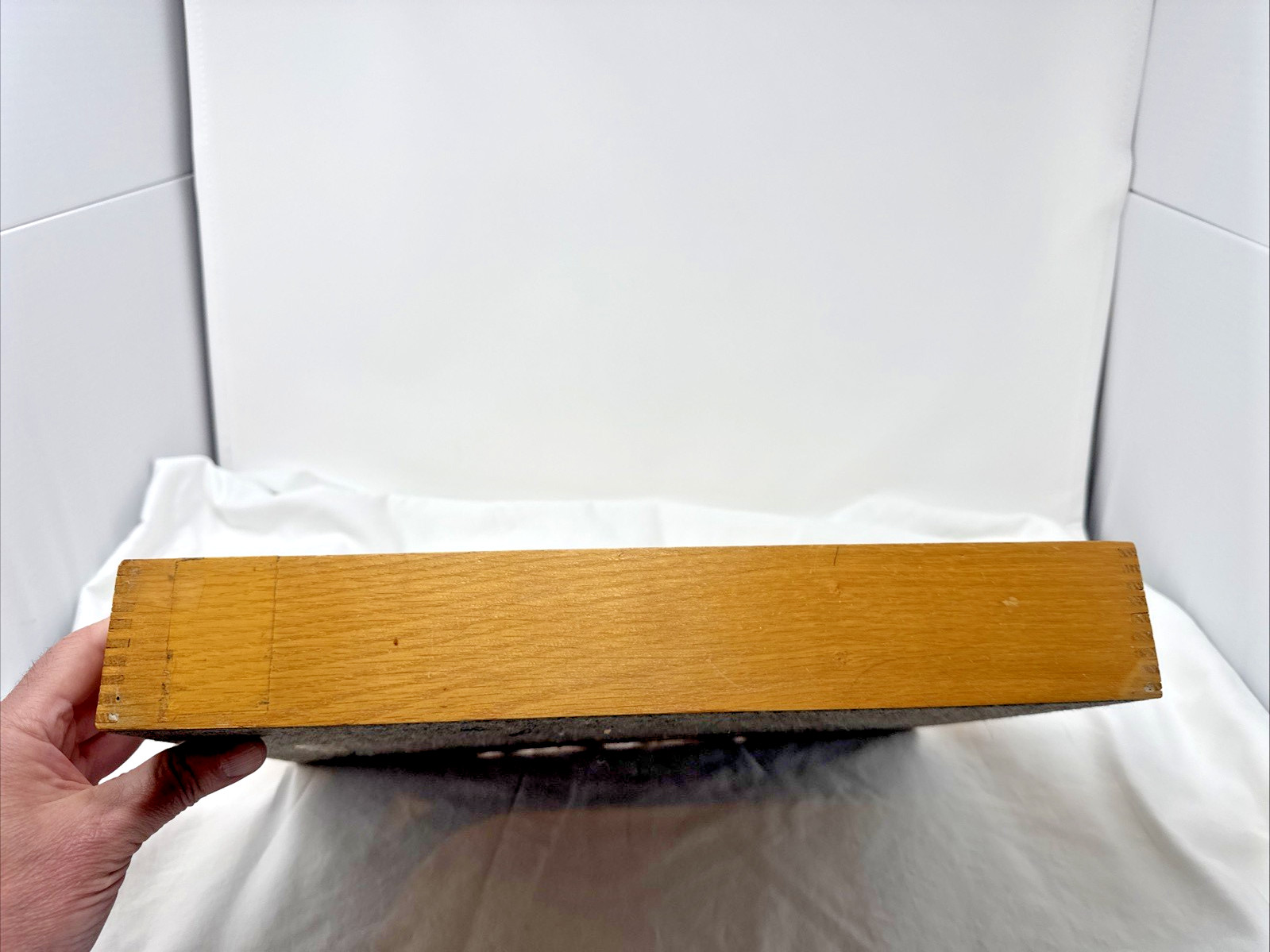 Vintage Hedges Files 1721 The Line Dovetail Oak Wooden Box Letter File Desk Tray