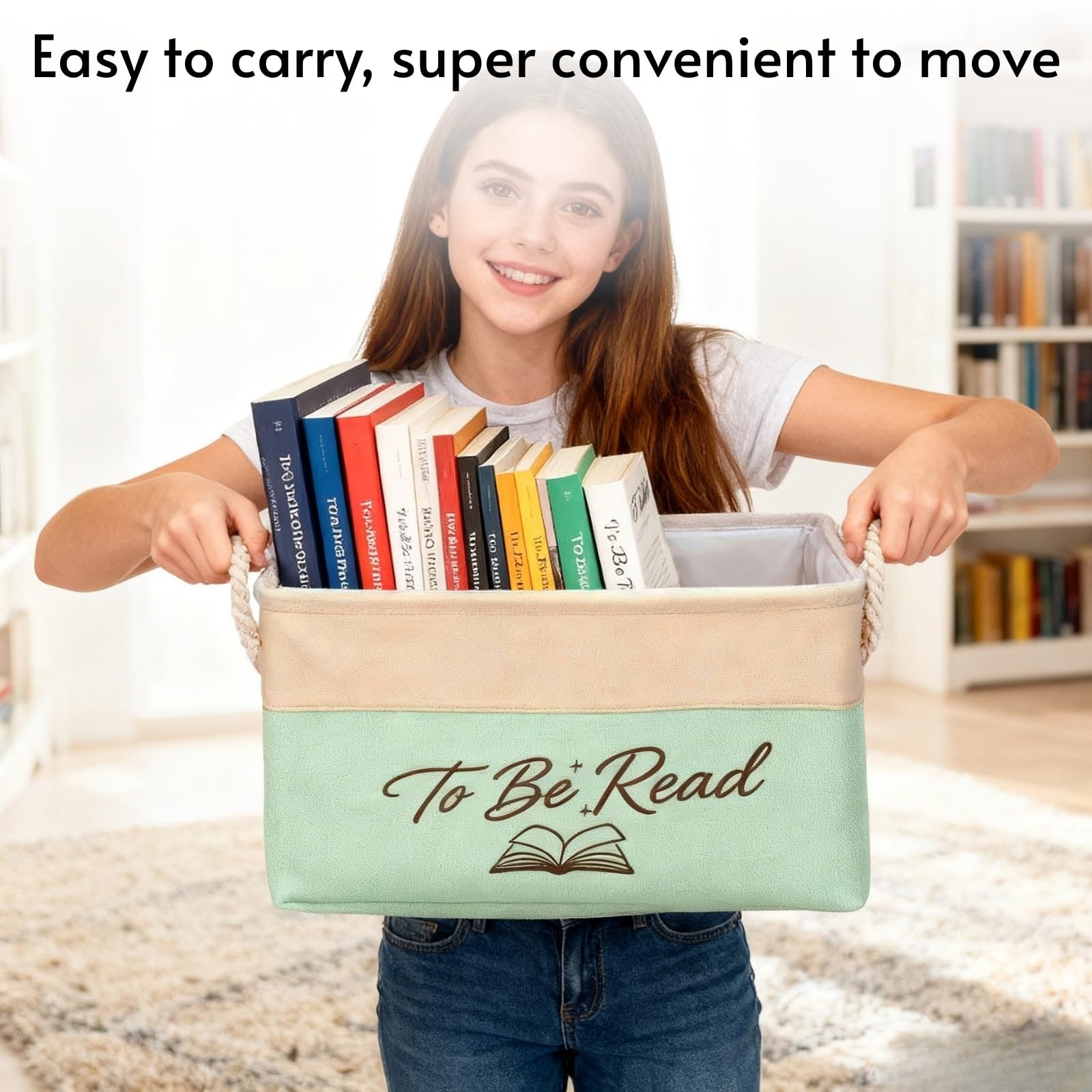 Book Storage Basket TBR Book Lover Gifts To Be Read List Storage Bin Reading