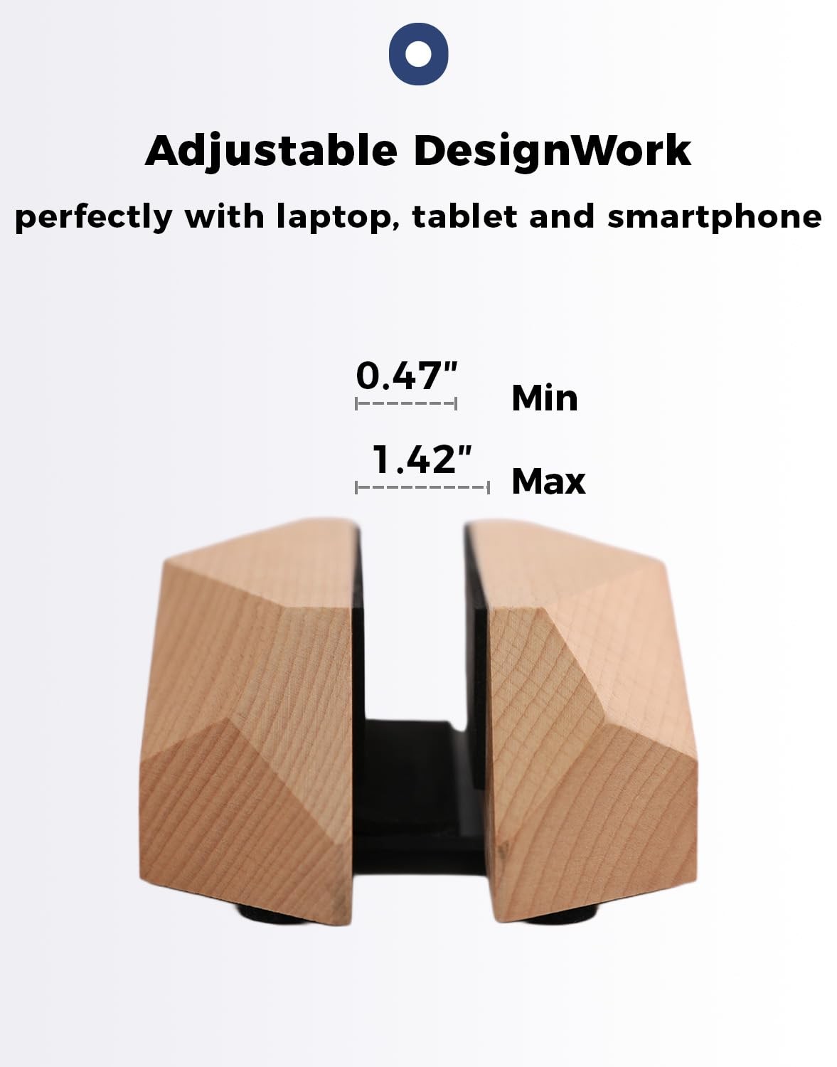 Nuvograin Adjustable Vertical Laptop Stand, MacBook Holder Wood 1 slot beech