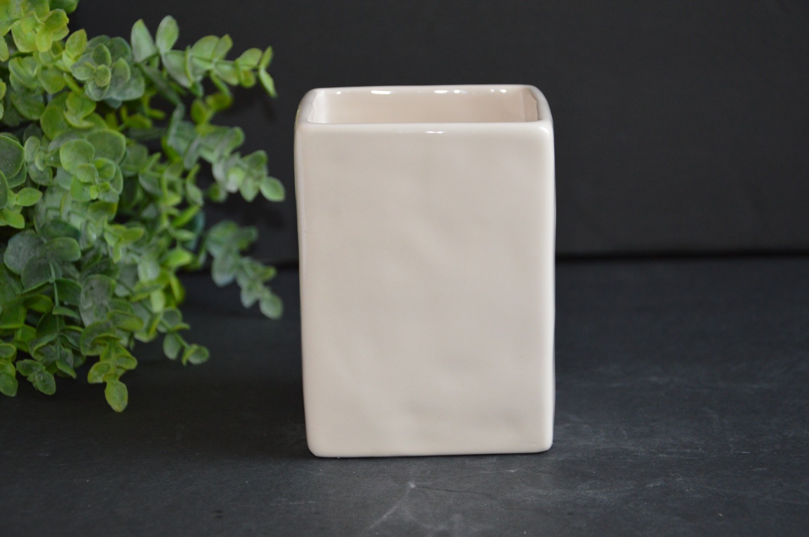 New Rae Dunn By Magenta Black & White WRITE Ceramic Pen and Pencil Holder