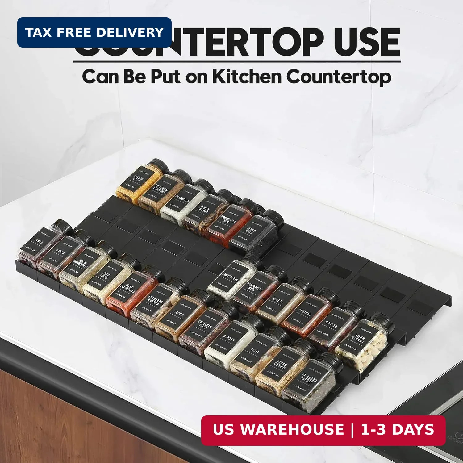 Famhap Spice Drawer Organizer Expandable 36 PCS, Fits 2″-72″ Wide Drawer | Inter
