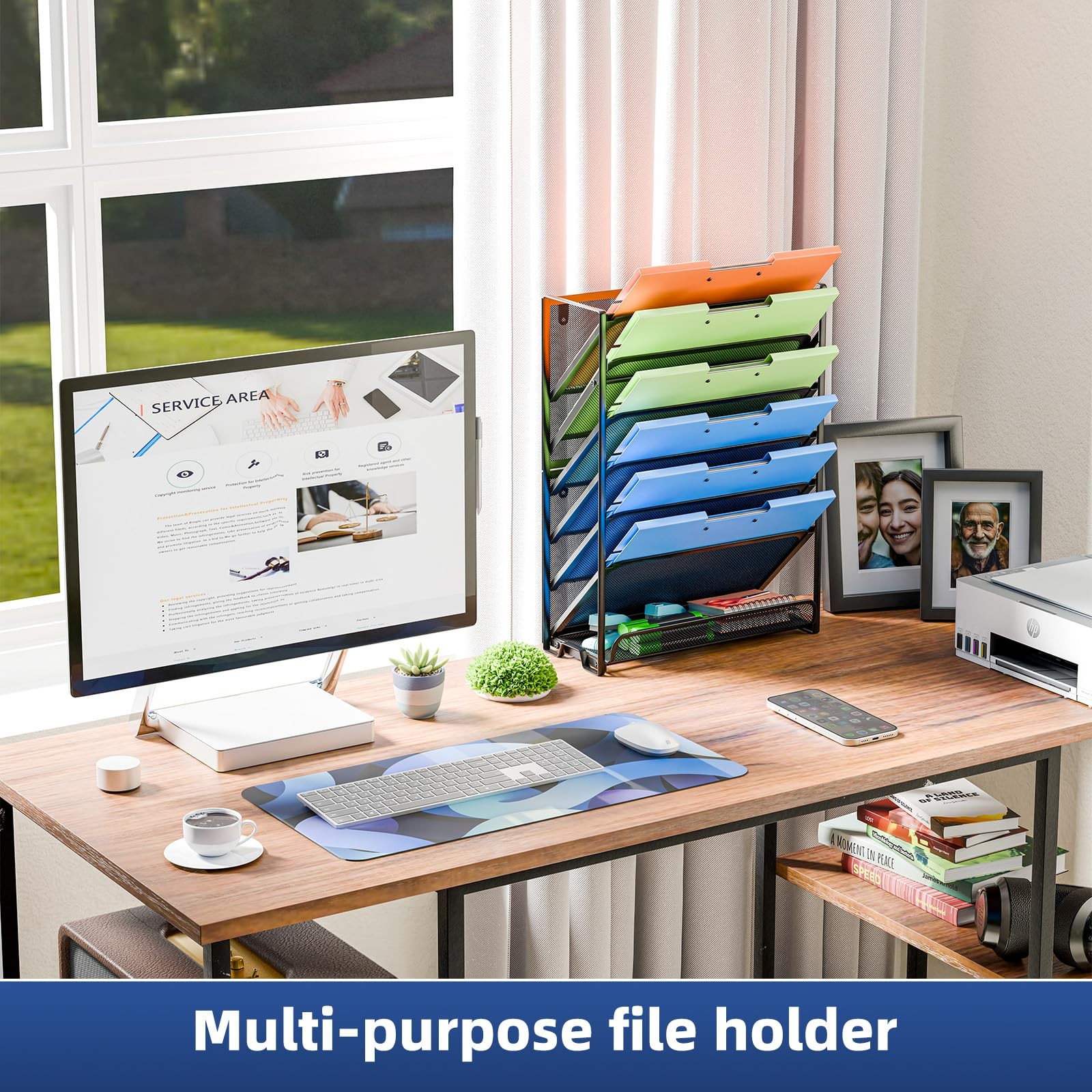 Simple Trending Wall File Organizer, Mesh 4.5″D x 12.8″W x 16.5″H, Black