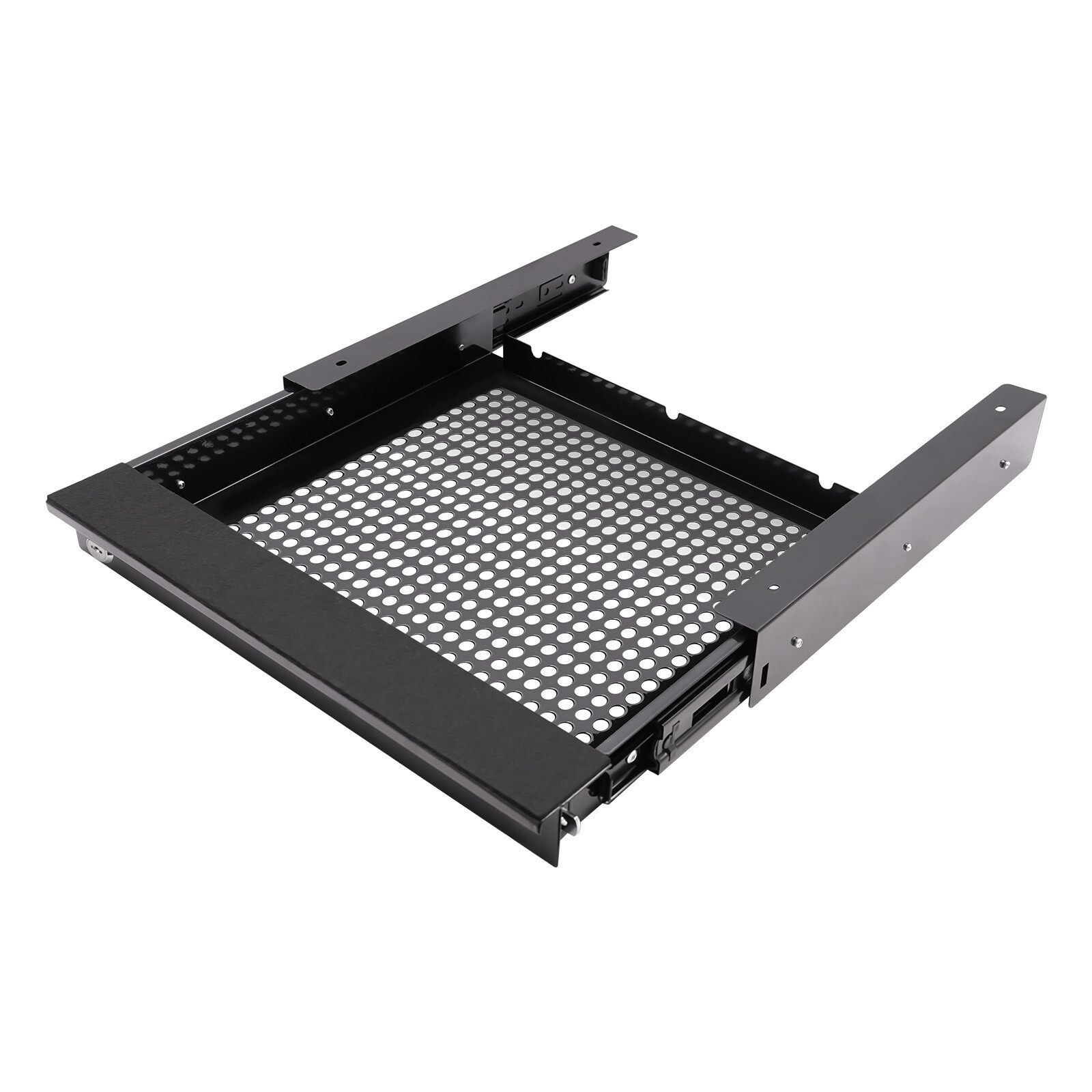 14?? Modern Sliding Pull-out Drawer Storage Organizer for Standing Desks Black