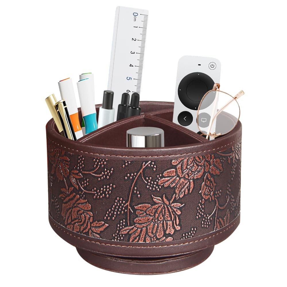 Pen Holder for Desk Organizers and Accessories, 360 Swivel TV Remote Control …
